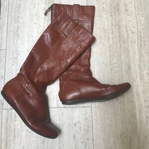 Nine West leather tall boots watermelon size 7